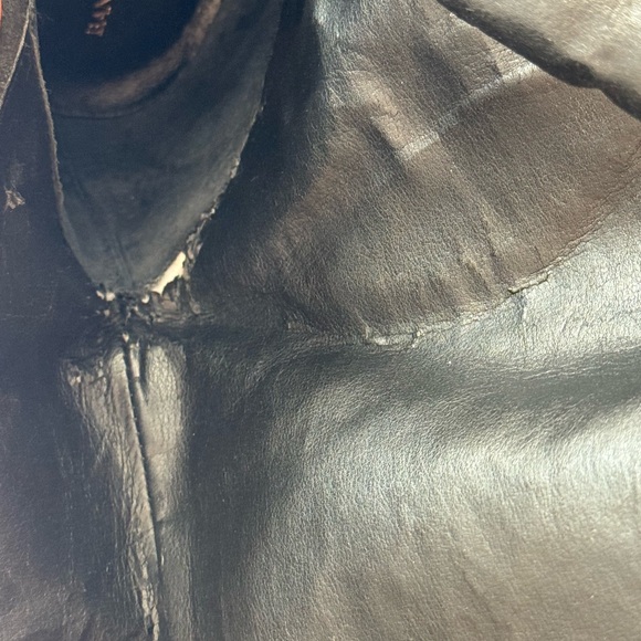 Banana Republic Black Pebbled Leather Knee High Wedge Boots Made in Brazil - Picture 10 of 12